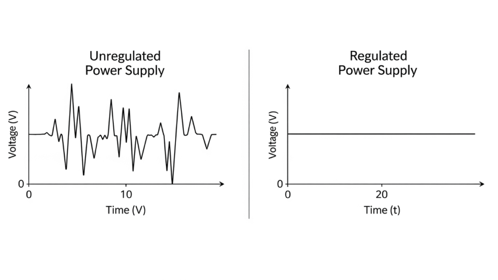 unregulated vs regulated power supplies