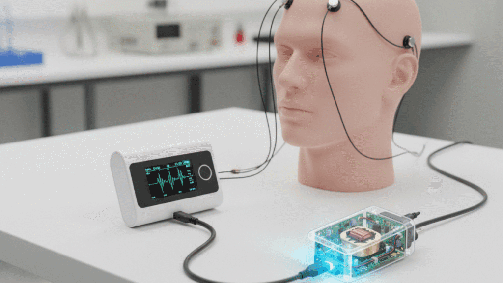 medical power adapter for portable EEG monitors